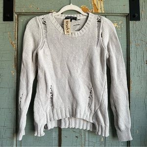 NWT Central Park West Open Knit Cream Sweater Sz Small